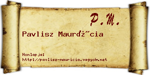 Pavlisz Maurícia névjegykártya
